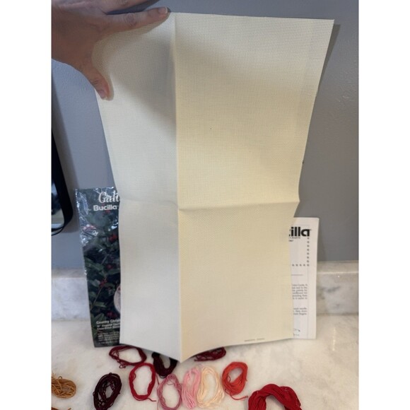 Bucilla Country Christmas Cross Stitch Stocking Gallery Of Stitches 16” Vintage - Picture 5 of 16